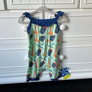 Kickee Pants Print Wing Romper, worn once and washed